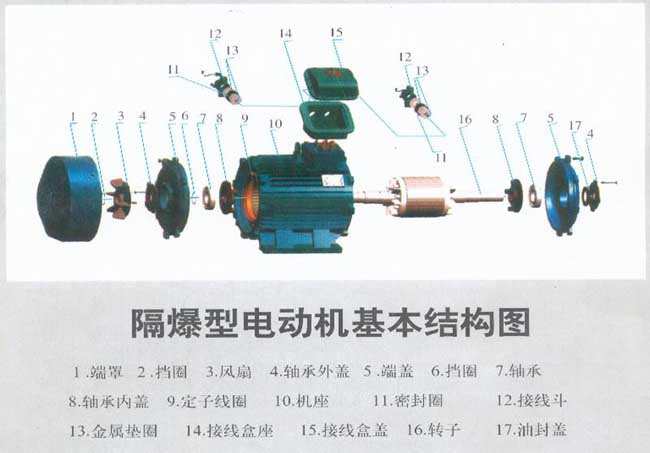 防爆電機(jī)結(jié)構(gòu)圖解及接線實(shí)物圖